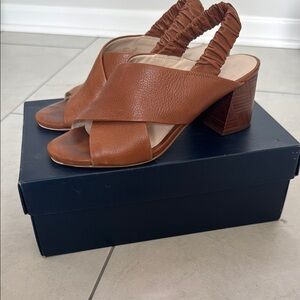 Cole Haan Brown Wedge Sandals with Slingback Design